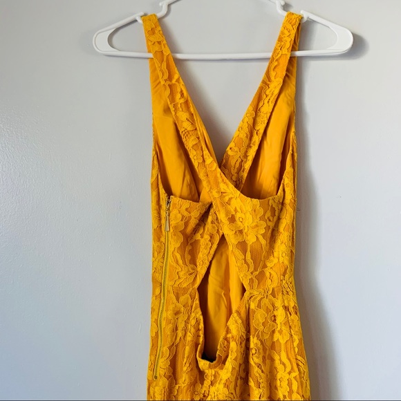 NBD x Naven Revolve Bryn Yellow Lace Ruffle Dress - Picture 5 of 9